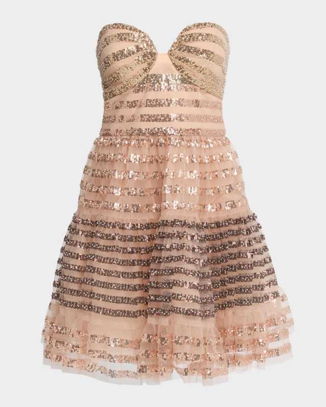 Strapless Ombre Sequin Mini Dress
